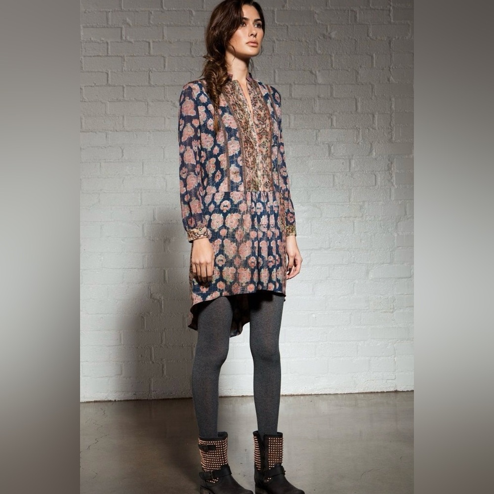 Burning Torch Boho Print Tunic Dress